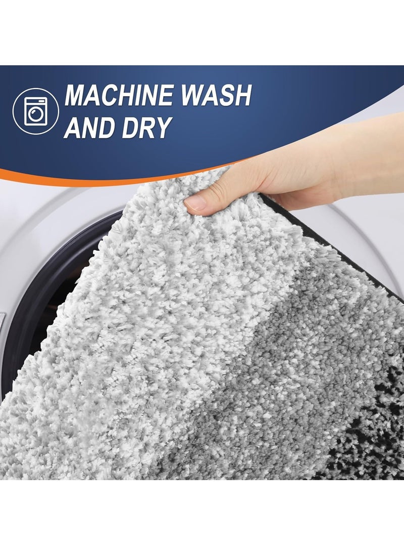 TYCOM Bathroom Rugs Bath Mat 51x76cm Non-Slip Fluffy Soft Plush Microfiber Shower Carpet Rug Machine Washable Quick Dry Ultra Bath Mats for Tub Bathroom and Shower Black.  - Image 5