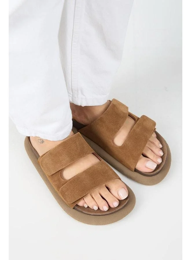Manijero  Lillo Women's Genuine Leather Double strap Taba Slippers. for Women | Best Price UAE