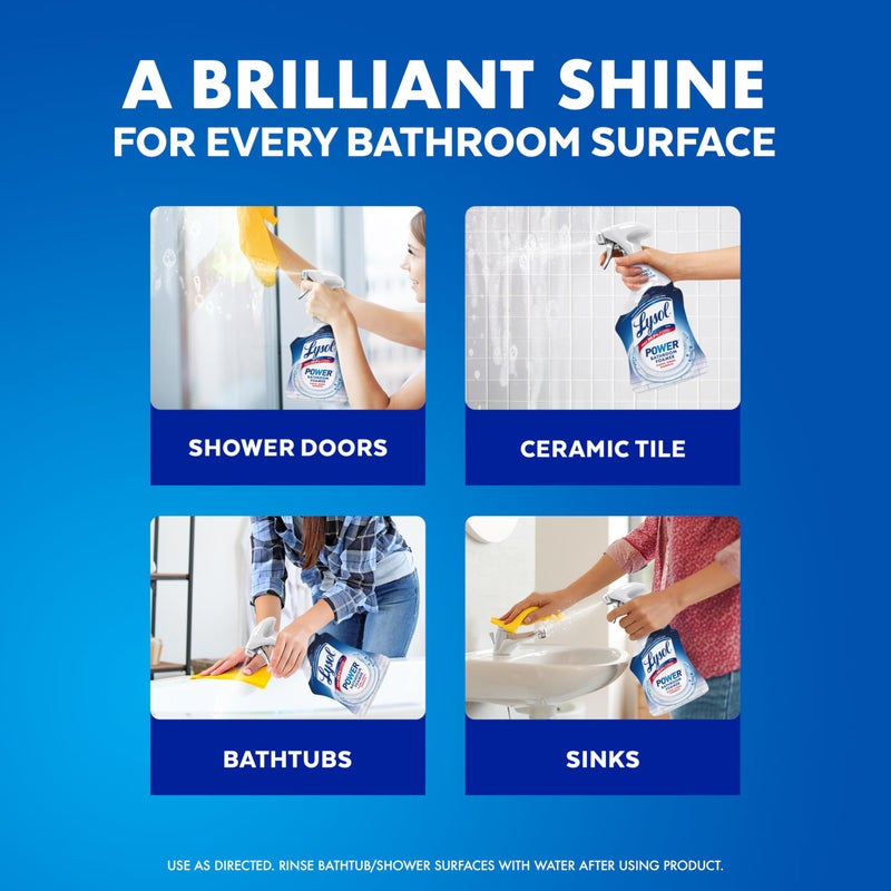 Lysol Power Foaming Bathroom Cleaner, Multipurpose Cleaner For Showers, Bathtubs, Sinks, Disinfectant Spray Kills 99.9% Of Germs, Zero Bleach Cleaning Spray, 32 Oz. - Image 4