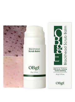 OBgE Blackhead Scrub Balm (0.7Oz) Moisturizing Scrub Stick For Blackhead Removal Pore Minimizing Gentle Exfoliation & Moisturization. Tea Tree Green Tea & Heartleaf.  - Image 1