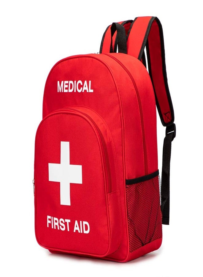 PAXLAMB Red First Aid Bag Empty First Aid Backpack Empty Medical Storage Bag for First Aid Kits Pack Emergency Hiking Backpacking Camping Cycling Travel Car (15.7 * 11.8 * 5.9")