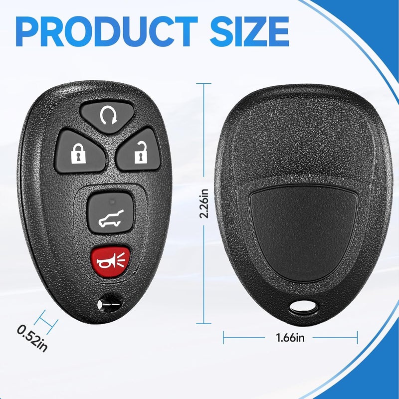 LYFUCESS Key Fob Replacement Fits for Chevy Traverse 2007-2016 Tahoe Suburban 2007-2014 GMC Yukon XL 2007-2013 Acadia 2007-2016 Buick Enclave 2007-2017 Cadillac Escalade 2007-2010 Keyless Entry Remote - Image 5
