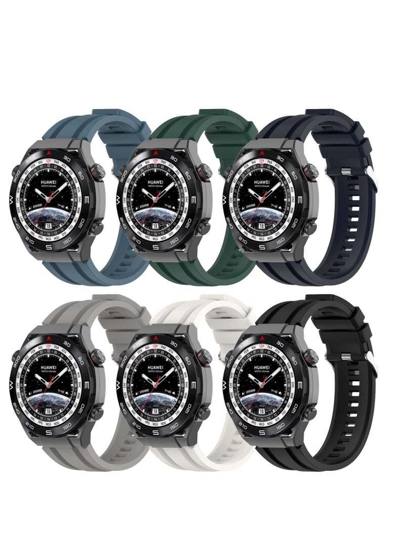 Captaintech Soft Silicone Bands, breathable soft silicone strap with Huawei Watch GT3 PRO | GT3 46mm | Huawei Runner | Huawei Watch 3, for Men Women (6 Pack) - Image 1