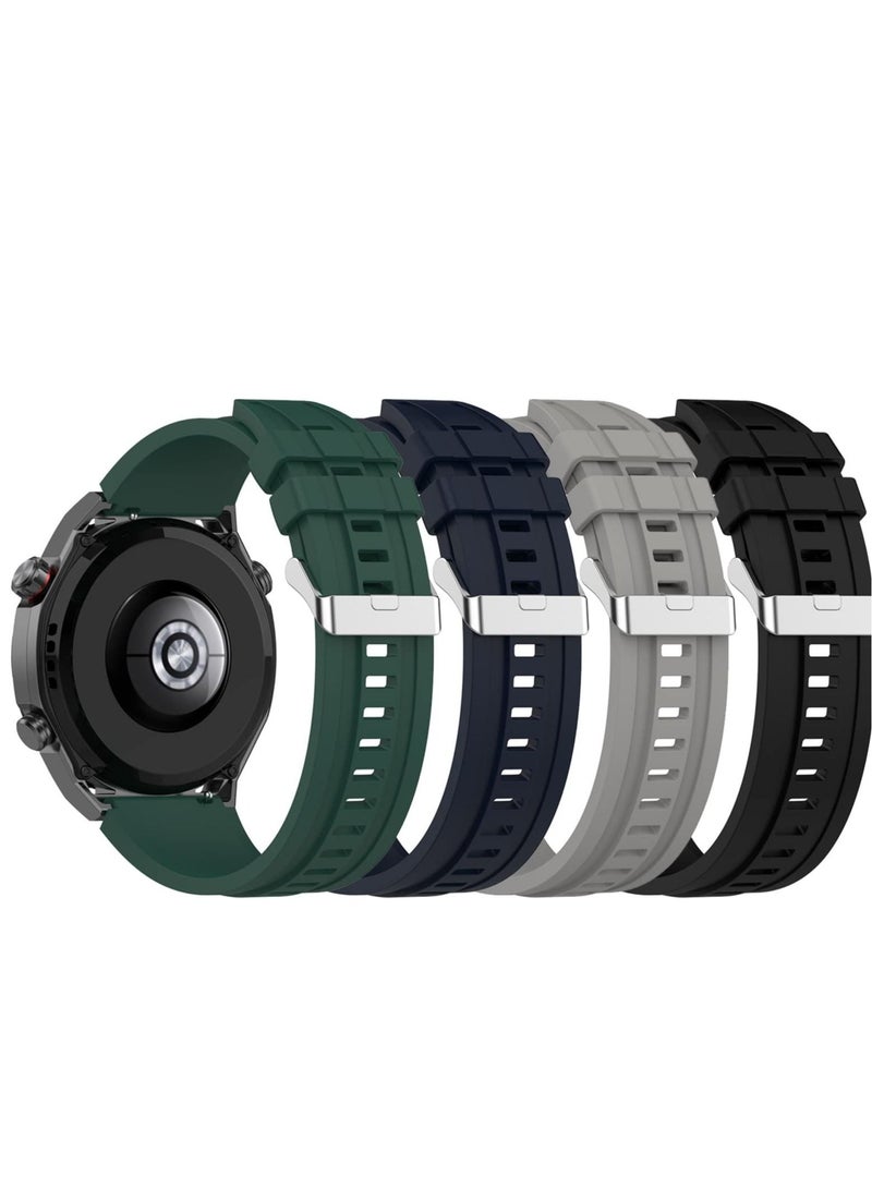 Captaintech Soft Silicone Bands, breathable soft silicone strap with Huawei Watch GT3 PRO | GT3 46mm | Huawei Runner | Huawei Watch 3, for Men Women (6 Pack) - Image 4