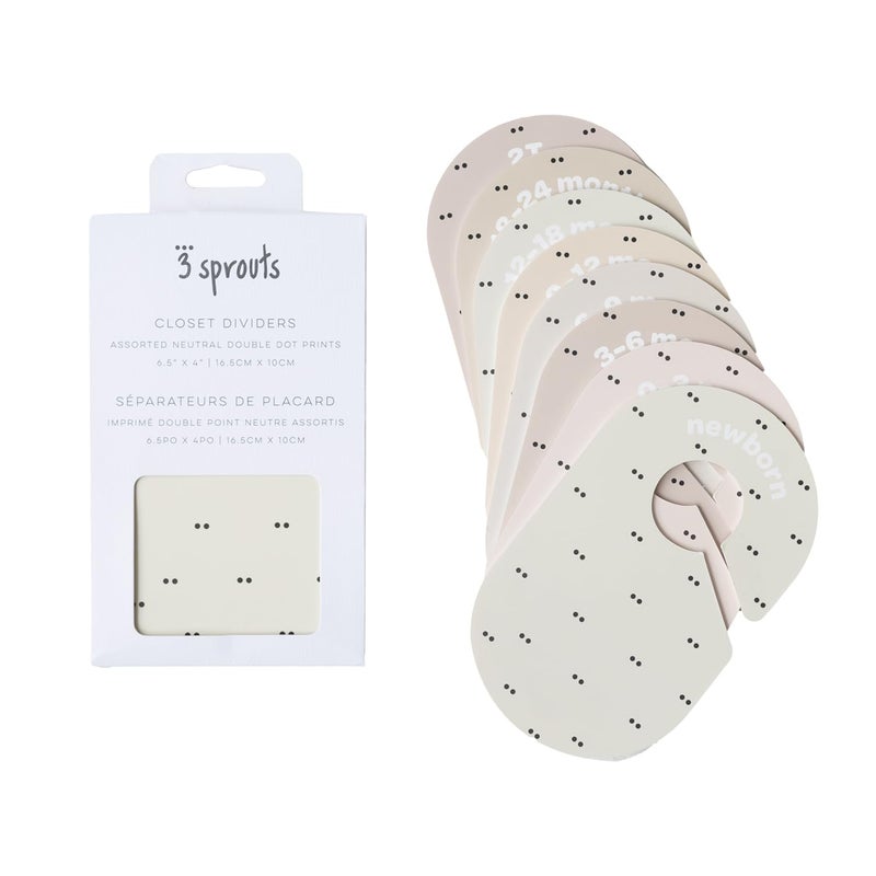 3 Sprouts Baby Closet Dividers 8-Piece Set Newborn to 2T - Double-Sided Organizer for Nursery Clothing Storage - Double Dot - Image 4