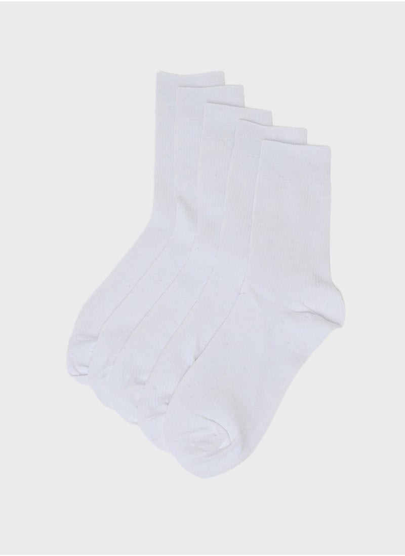 Seventy Five Basics Pack Of 5 Crew Length Socks  - Image 1