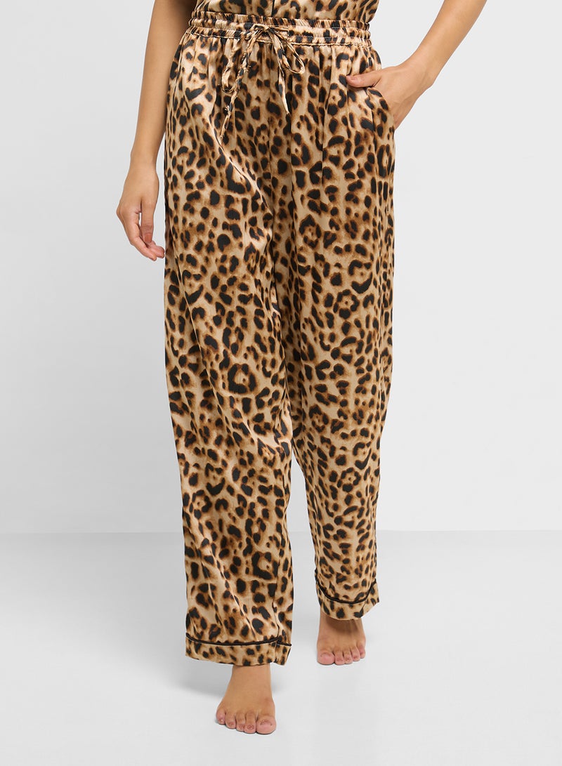 Ginger Satin Animal Print Shirt & Pyjama Set  - Image 4