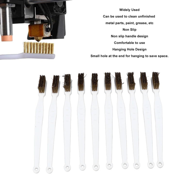 Brass Scratch Wire Brush Curved 3D Printer Nozzle Cleaning Tool With Hanging Hole Ergonomic Non Slip Grip - Image 5
