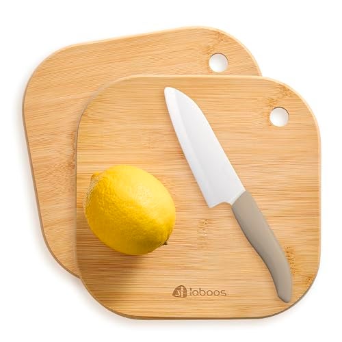 laboos Home Mini Cutting Board Small Fruit Cutting Board Solid Bamboo Wood Board for Baby Infant dormitoryＩSet of 2 - Image 1