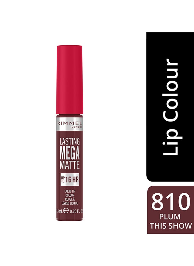 RIMMEL LONDON - Lasting Mega Matte Liquid Lipstick  810  Plum this Show - Image 1