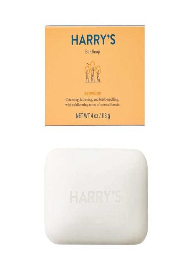 Harry's Men's Bar Soap, Redwood Scent Body Bar Soap for Men, 4 Bars, Net Wt 4 oz Each - Image 1