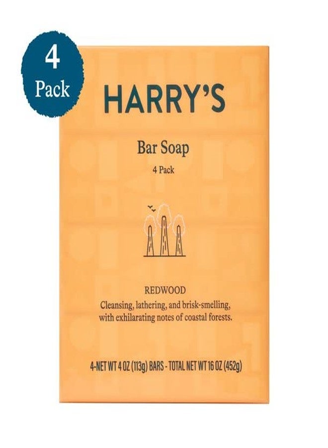 Harry's Men's Bar Soap, Redwood Scent Body Bar Soap for Men, 4 Bars, Net Wt 4 oz Each - Image 2