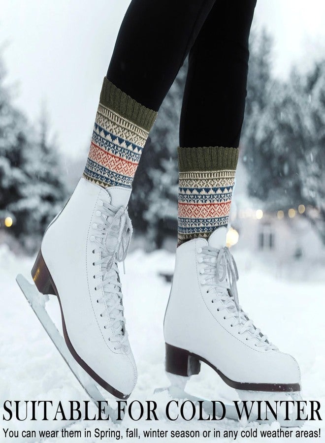 Vabean 30 Pairs Women's Wool Socks Thick Women Vintage Warm Comfortable Socks for Festival Gifts (Retro Pattern) - Image 5