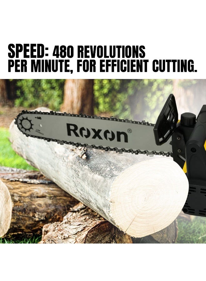 Roxon RX-ECS1300 1300W Electric Chain Saw 220-240V 50/60Hz 16 Inch 480RPM Wood Cutter Tool - Image 4