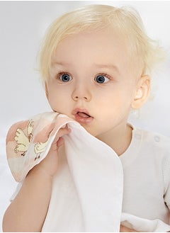 Babycare Babycare - Misia Bean Paste Sweat Towel, White, 3 Pieces, 28 x 52 cm, Soft Cotton, Non-Toxic, Absorbent Towel, Baby Sweat Wipe, Multipurpose Towel, Lightweight, Quick-Dry, Ideal for Babies and Toddlers  - Image 2
