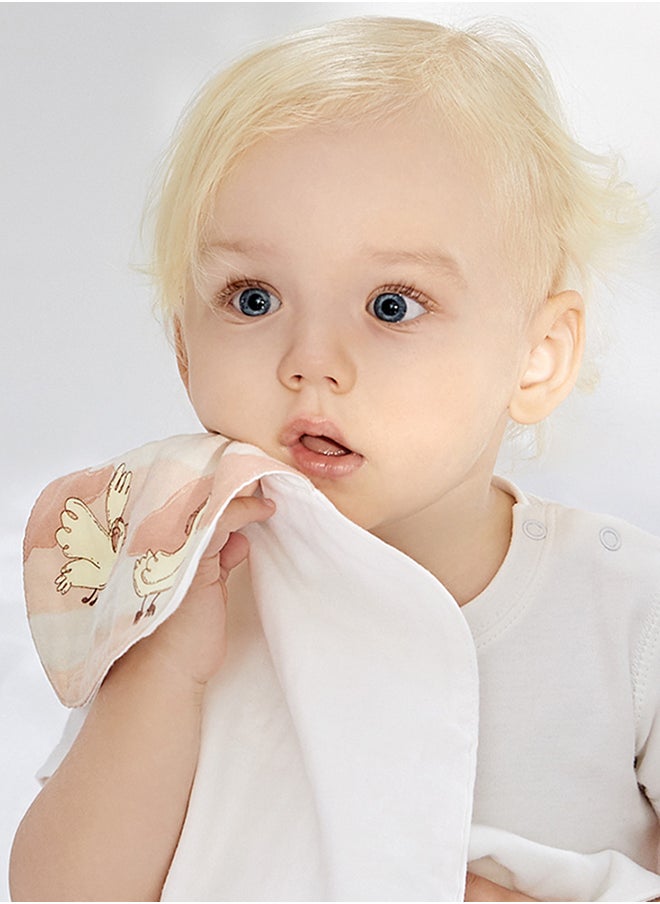 Babycare - Babycare - Misia Bean Paste Sweat Towel, White, 3 Pieces, 28 x 52 cm, Soft Cotton, Non-Toxic, Absorbent Towel, Baby Sweat Wipe, Multipurpose Towel, Lightweight, Quick-Dry, Ideal for Babies and Toddlers - Image 1