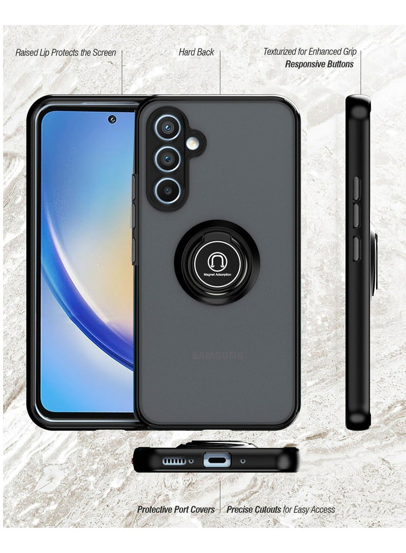 اليشمك سامسونج غالاكسي A55 5G الهاتف المحمول حالة الغطاء ، 360 درجة قوس الدورية خاتم + دعم المغناطيسي سيارة قوس + رقيقة جدا كمبيوتر و TPU الهاتف المحمول حالة صدمة - Image 5