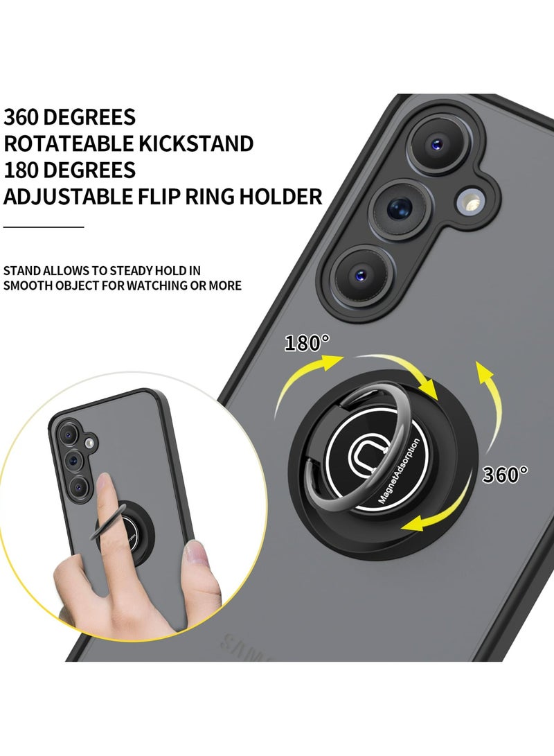 اليشمك سامسونج غالاكسي A55 5G الهاتف المحمول حالة الغطاء ، 360 درجة قوس الدورية خاتم + دعم المغناطيسي سيارة قوس + رقيقة جدا كمبيوتر و TPU الهاتف المحمول حالة صدمة - Image 2