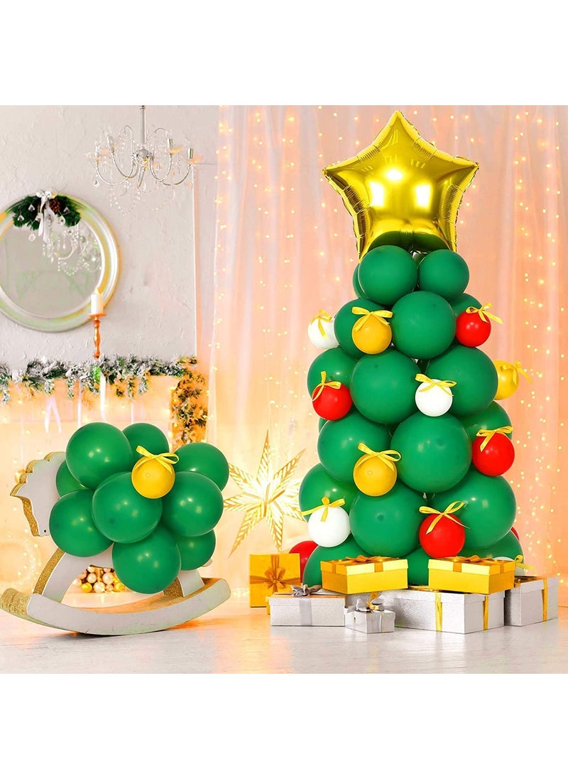 Lazybeee LAZYBEEE DIY Christmas Party Green White Red Gold Latex Balloon Decoration Gold BalloonSanta Claus Garland Arch Kit Christmas Tree BalloonsChristmas home decoration 