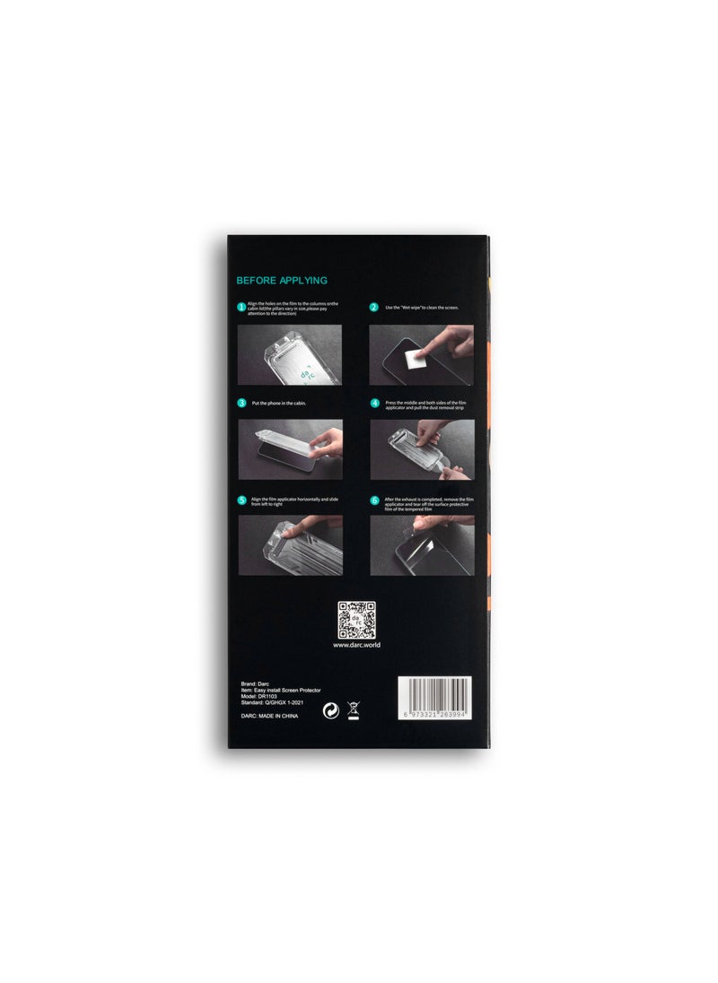 darc Clear Anti-Fingerprint Screen Protector with Easy-Install Tool for iPhone 15  - Image 4