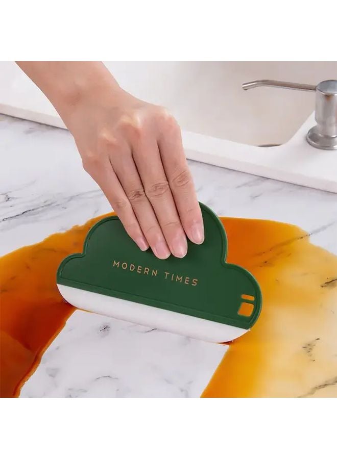 Green Cloud Shaped Silicone Mirror Scrubber Ergonomic Non Slip Bathroom Cleaning Tool - Image 4