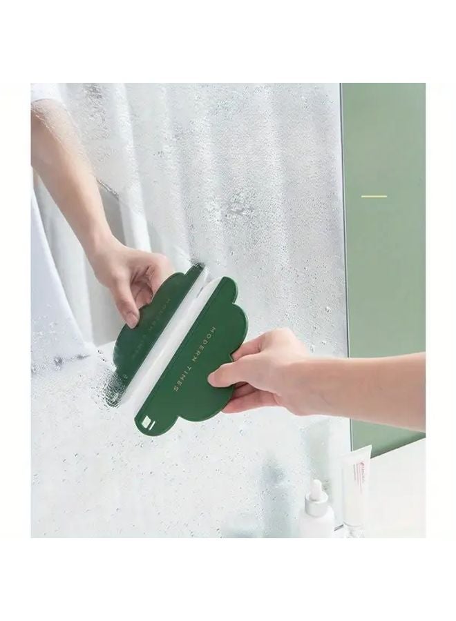 Green Cloud Shaped Silicone Mirror Scrubber Ergonomic Non Slip Bathroom Cleaning Tool - Image 3