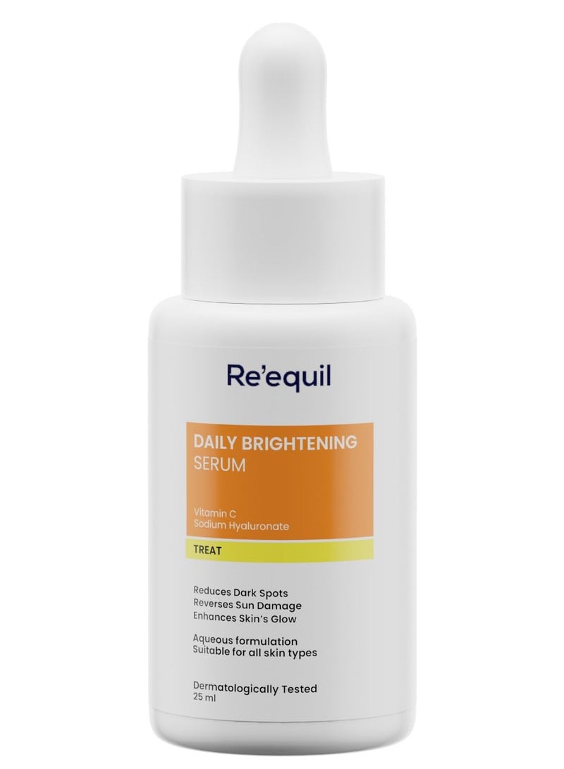 RE' EQUIL Daily Brightening Serum | 10% Vitamin C Serum | Reduces Dark Spots | Reverses Sun Damage | Enhances Skin's Glow | For All Skin Types | 25 Ml - Image 1