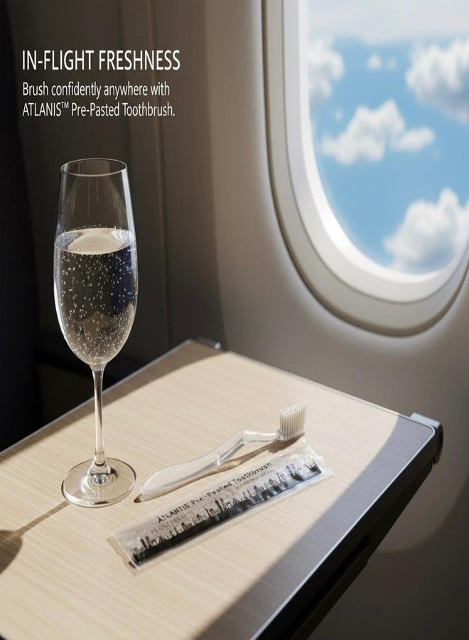 أتلانتيس فرشاة أسنان أتلانتس مُلصقة مسبقًا، مغلفة بشكل فردي، محكمة الإغلاق صحيًا، جاهزة للسفر، 50 قطعة - Image 5