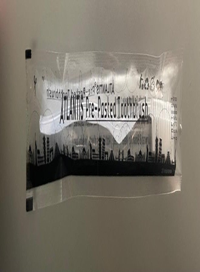 أتلانتيس فرشاة أسنان أتلانتس مُلصقة مسبقًا، مغلفة بشكل فردي، محكمة الإغلاق صحيًا، جاهزة للسفر، 50 قطعة - Image 3