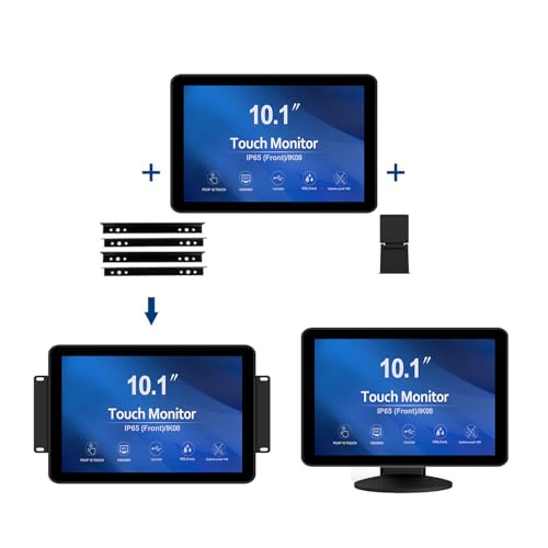 GreenTouch 10.1 inch 10 Points Front Waterproof Industrial Open Frame PCAP Touch Screen LCD Display Monitor 1280x800 Black - Image 2