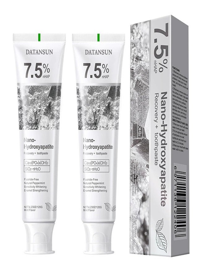 DATANSUN 2PCS 7.5% Hydroxyapatite Toothpastes【Remineralize】【Fluoride-Free】【Stain Removal】 Daily Use for Oral Health，Gentle Mint - Image 1