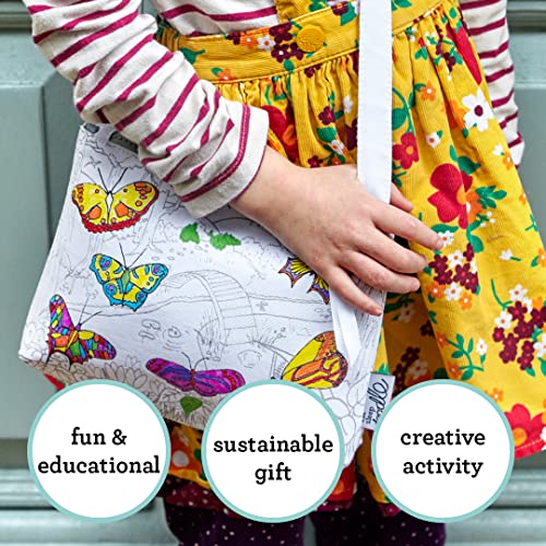 eatsleepdoodle DIY Coloring Butterfly Crossbody Bag for Kids with Washable Markers, Reusable Colorable Bag for Girls & Boys, Creative Arts & Crafts Activity, Fun Gift for Travel, School - Image 3