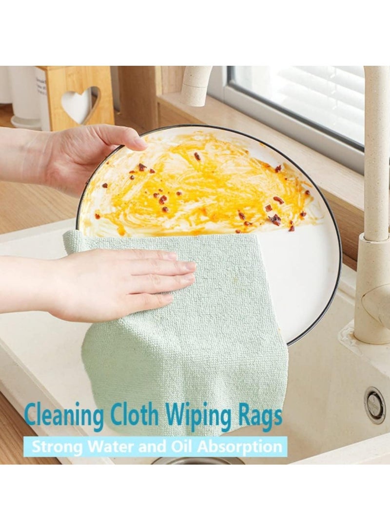 20 Sheets Disposable Cleaning Cloths, Cleaning Towels, Microfiber Towel Reusable Dish Cloths with Dispenser Box, Lazy Rags, Car Wipes for Cleaning Cloths for Home Kitchen (Matcha Green) - Image 4