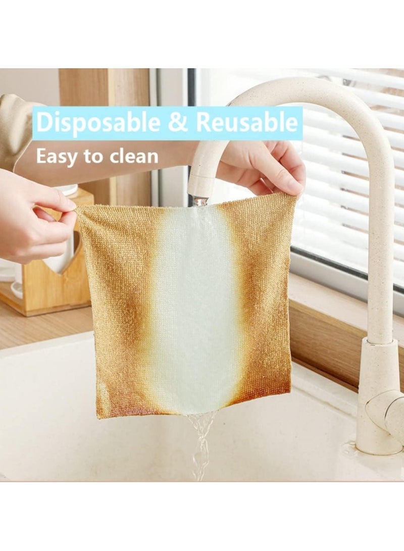 20 Sheets Disposable Cleaning Cloths, Cleaning Towels, Microfiber Towel Reusable Dish Cloths with Dispenser Box, Lazy Rags, Car Wipes for Cleaning Cloths for Home Kitchen (Matcha Green) - Image 3