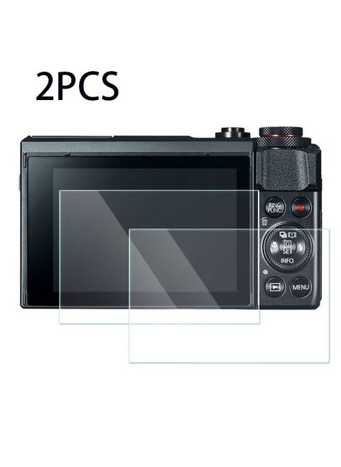 2 PACK Screen Protector for Canon EOS G7X II G7X mark II G7X2 Tempered Glass Cover 0.3mm 9H Hardness Anti-Scrach Anti-Bubble