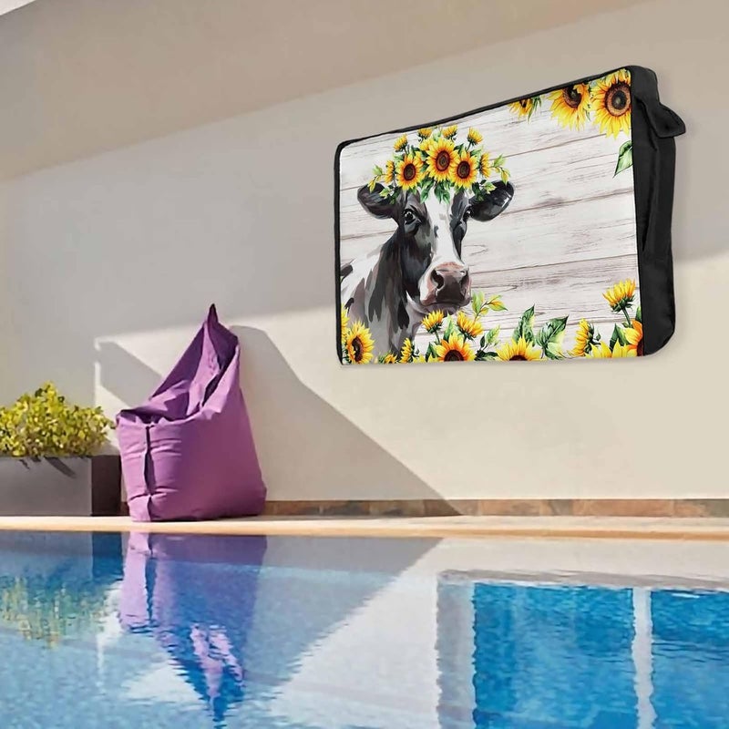 Cow Sunflower Waterproof Outdoor TV Cover, Plant Farm Flower Outside Weatherproof TV Enclosures for 36 to 39 Inch LCD Television Shield Flat Screen Protectors - Image 4