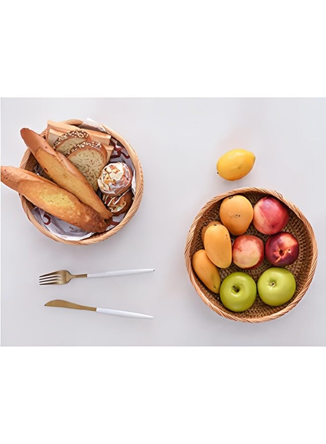 LAMAY Rattan Bread Basket, Round Fruit Baskets, Wicker Storage Bowls, Natural Woven Serving Basket Bowls, Decorative Baskets for Kitchen Counter Organizing, Set of 3 - Image 2