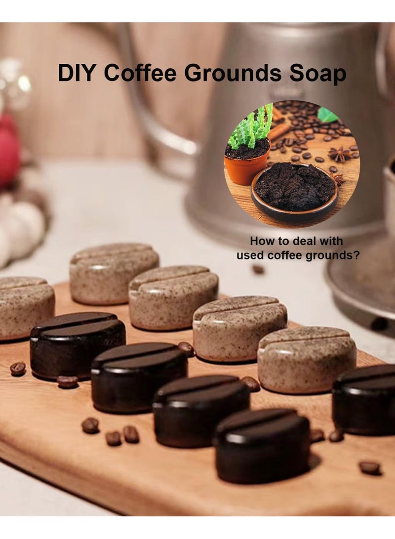 Coffee Beans Soap Molds, Silicone for Used Coffee Ground, Soap Making Supplies, for Handmade Soap, Soap Maker w/Sticker Plastic Bag, for School Kid's Crafts, Community Activities, Family Day - Image 2