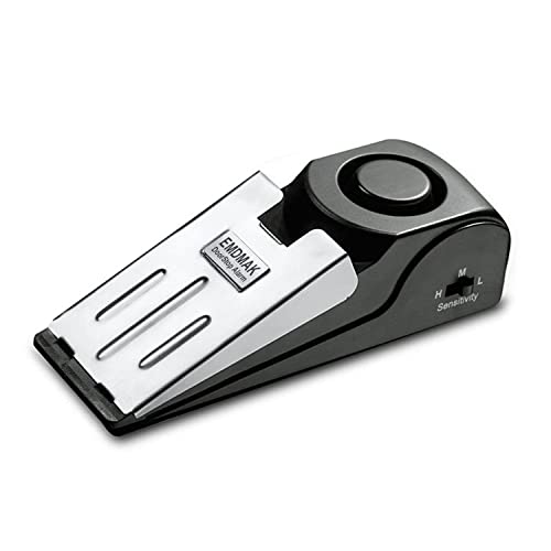 EMDMAK جهاز إنذار توقف الباب EMDMAK مع صفارة 120DB لتوقف الباب للمنزل والسفر (أسود) (عبوة من 1) - Image 1