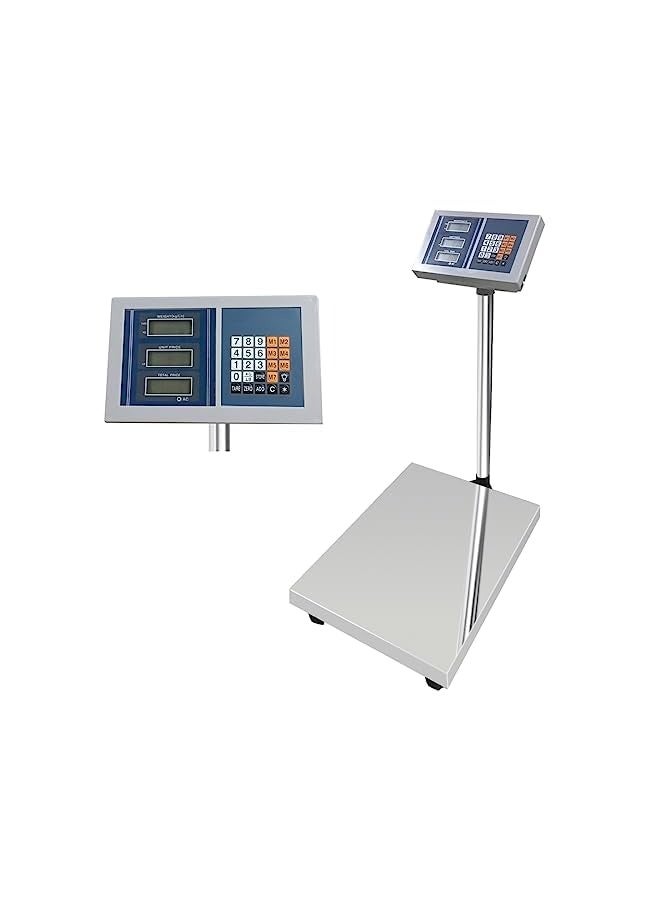 PROMASS Digital Weighing Scale Electronic Platform Scale Postal Shipping Scale Large Industrial Floor Scale with 300kg Capacity & Backlit LCD Display & Tare Function for Packages Post Office Home - Image 1