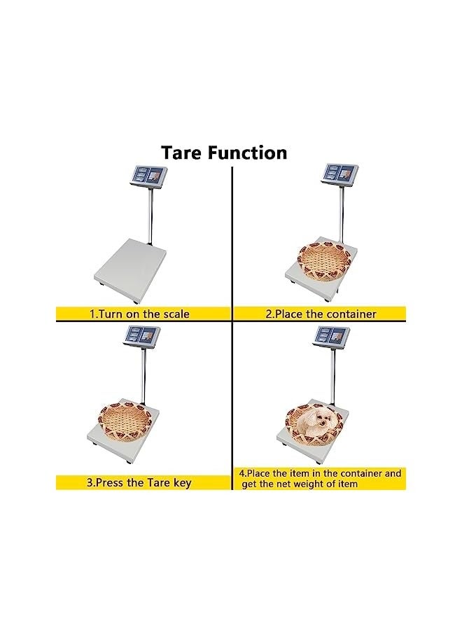 PROMASS Digital Weighing Scale Electronic Platform Scale Postal Shipping Scale Large Industrial Floor Scale with 300kg Capacity & Backlit LCD Display & Tare Function for Packages Post Office Home - Image 2