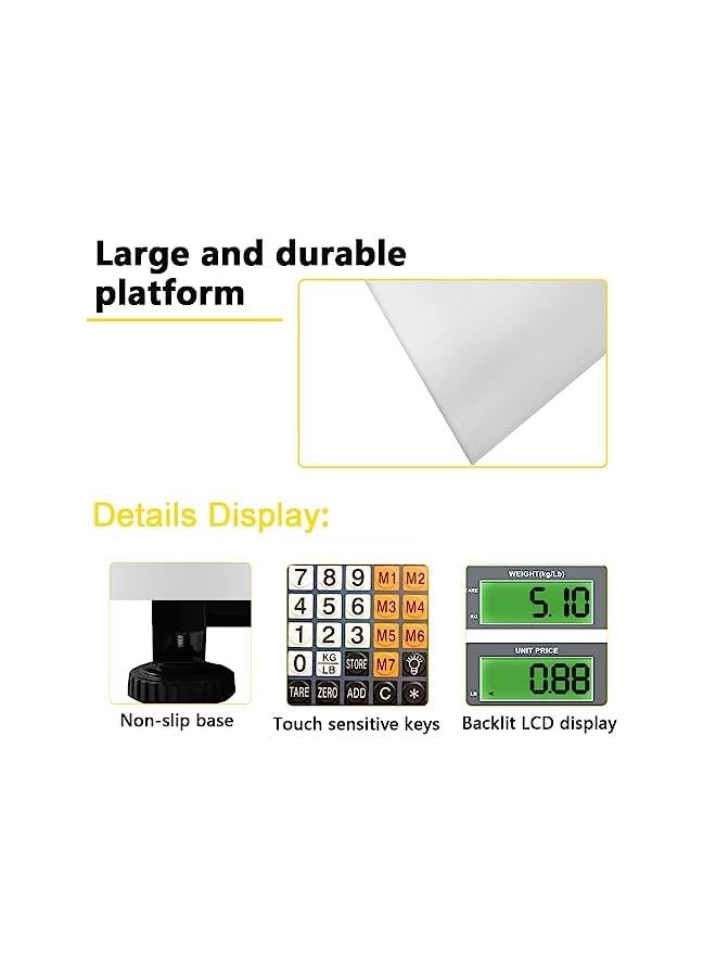 PROMASS Digital Weighing Scale Electronic Platform Scale Postal Shipping Scale Large Industrial Floor Scale with 300kg Capacity & Backlit LCD Display & Tare Function for Packages Post Office Home - Image 4