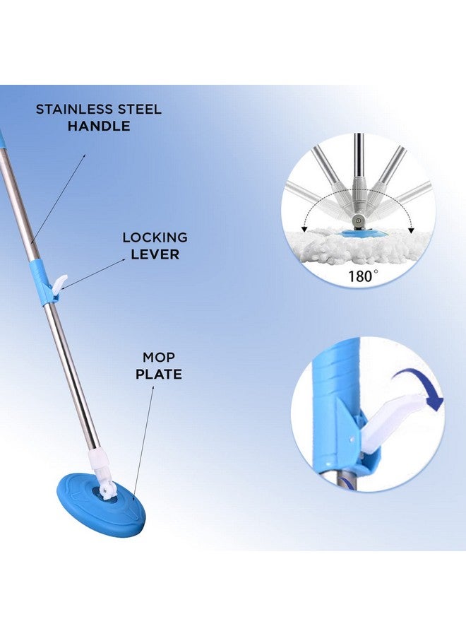 زوريني عصا ممسحة معدنية مقاس 42 بوصة بمقبض سريع التغيير مثالي لتنظيف الأرضيات المنزلية الصناعية مع لوحة ممسحة مقاس 10 بوصات (لون عشوائي) - Image 2