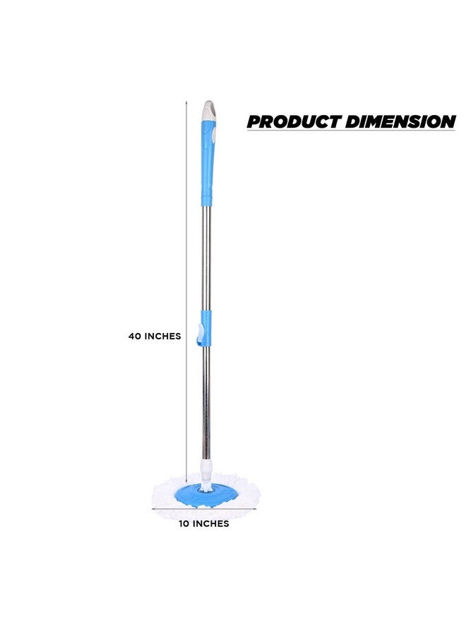 زوريني عصا ممسحة معدنية مقاس 42 بوصة بمقبض سريع التغيير مثالي لتنظيف الأرضيات المنزلية الصناعية مع لوحة ممسحة مقاس 10 بوصات (لون عشوائي) - Image 3