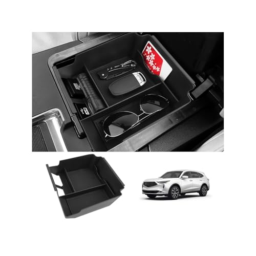 LUWU 2024 A cura MDX Center Console Organizer for 2022 2023 2024 A cura MDX Accessories Armrest Console Storage Box Insert Tray ABS Material Black NOT FOR 2025 2026 Model - Image 1