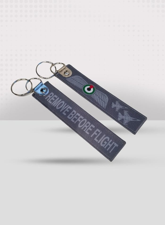 F 16 Dual UAE Wing Grey Fabric Keychain