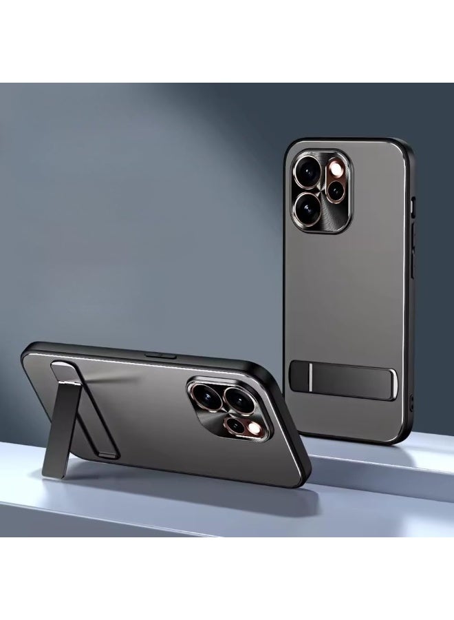 general Luxury Matte Case Compatible with OPPO Reno 15 Pro 5G, Full Coverage Anti-Shock Phone Cover Frosted Matel Protective Shell with Stand - Image 1