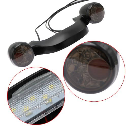 MACHSWON شريط إشارة الانعطاف LED خلفي من MACHSWON - ضوء إشارة الانعطاف الخلفي للدراجة النارية بتصميم رصاصة باللون الأسود، متوافق مع هارلي-ديفيدسون ستريت رود جلايد 2010-2022 - Image 2