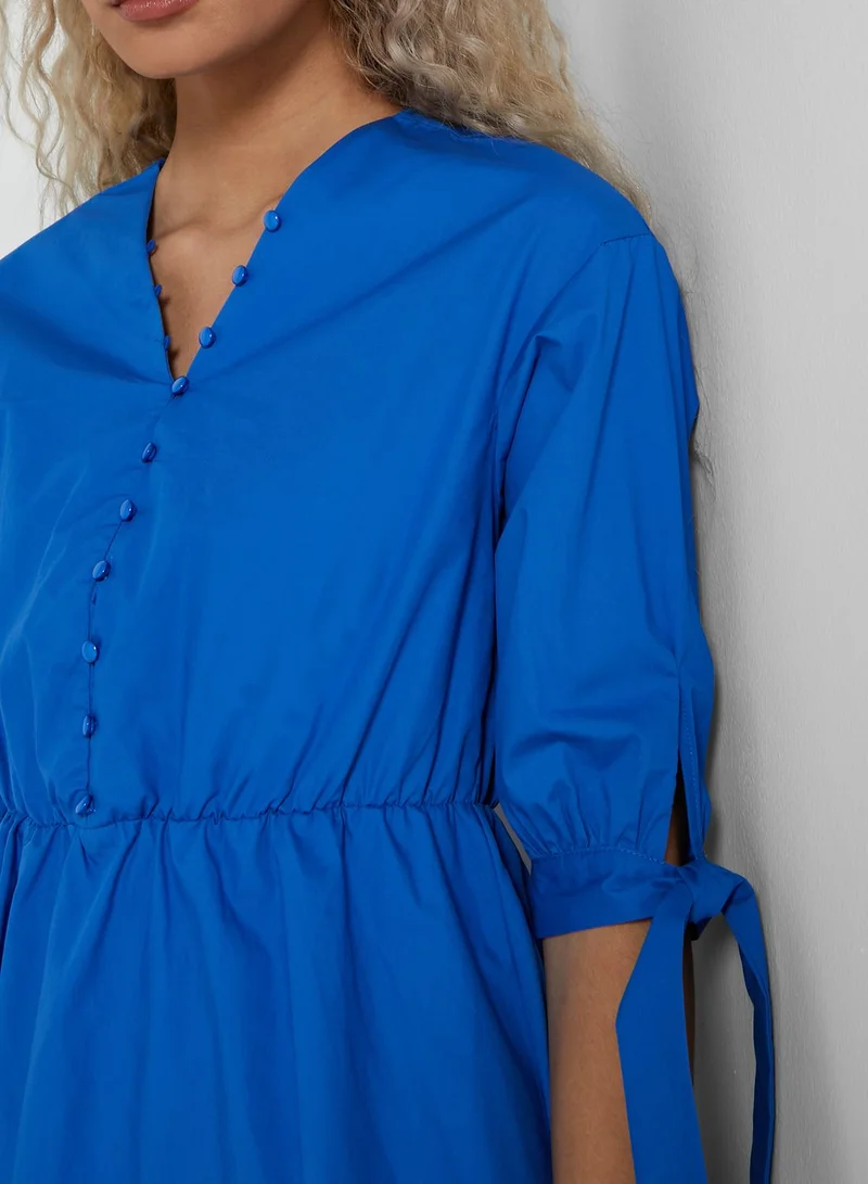 Ginger Front Button Pleated Dress