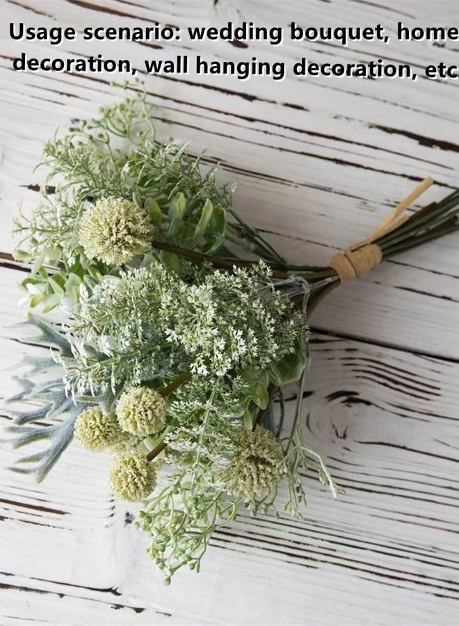 Kutis 2-Bouquet Artificial Antler Bouquet Wedding Bouquet Realistic Flower Green/White 23 x 25 Centimeter  - Image 4